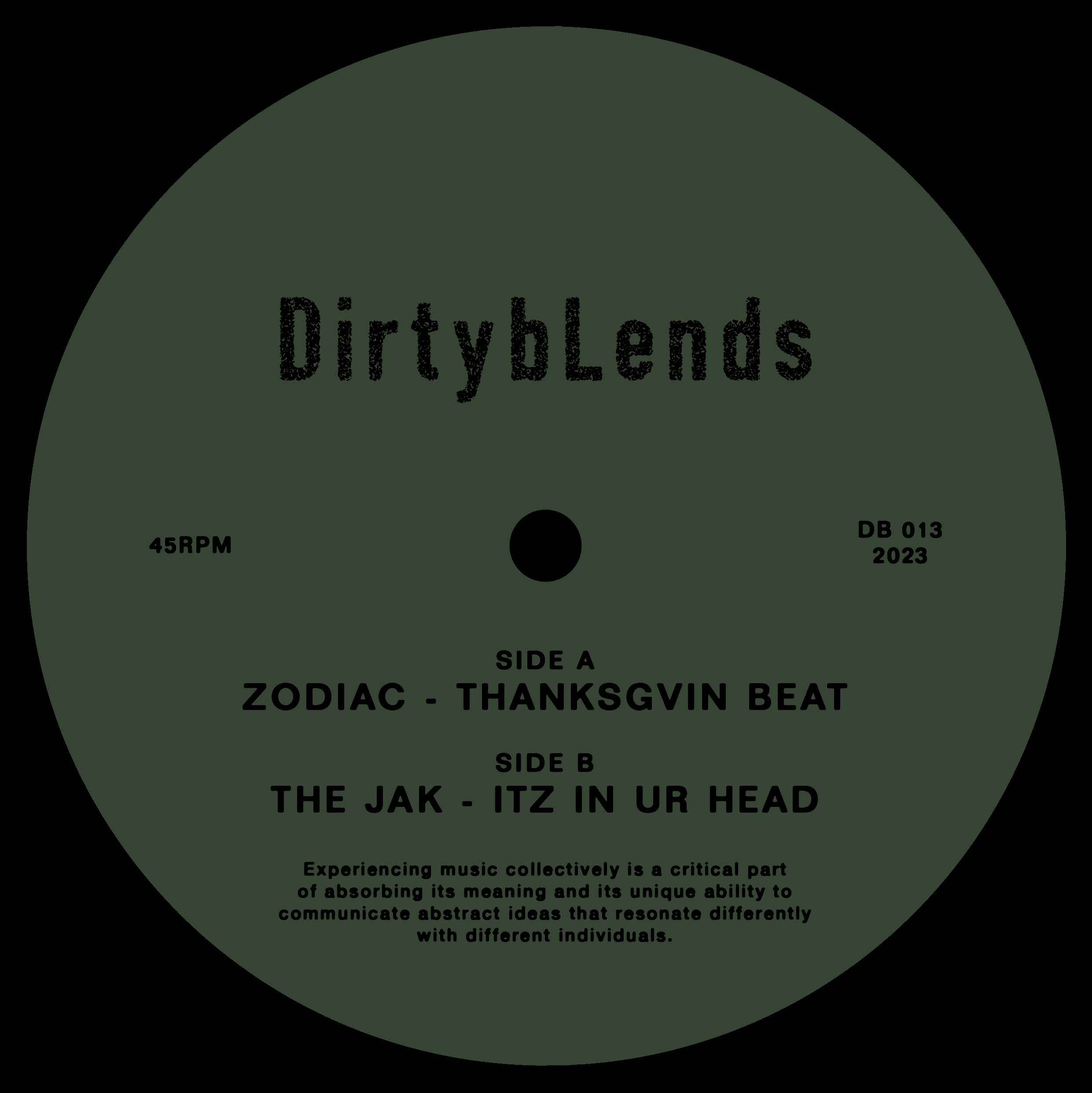 THANKSGIVIN BEAT / ITZ IN UR HEAD - ZODIAC