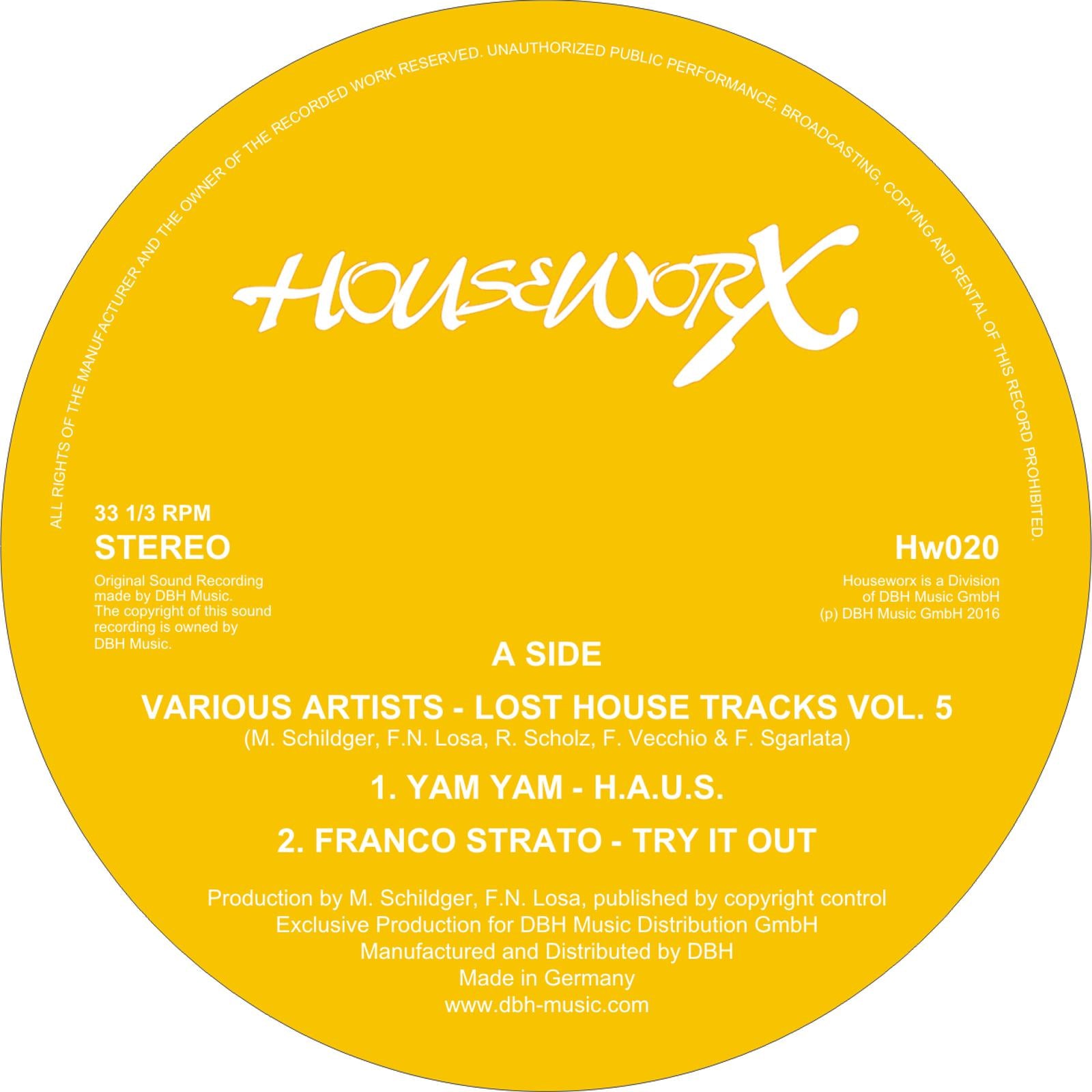 lost housetracks vol. 5 - various artists (yam yam, franco strato, scattin man, allen & filix)