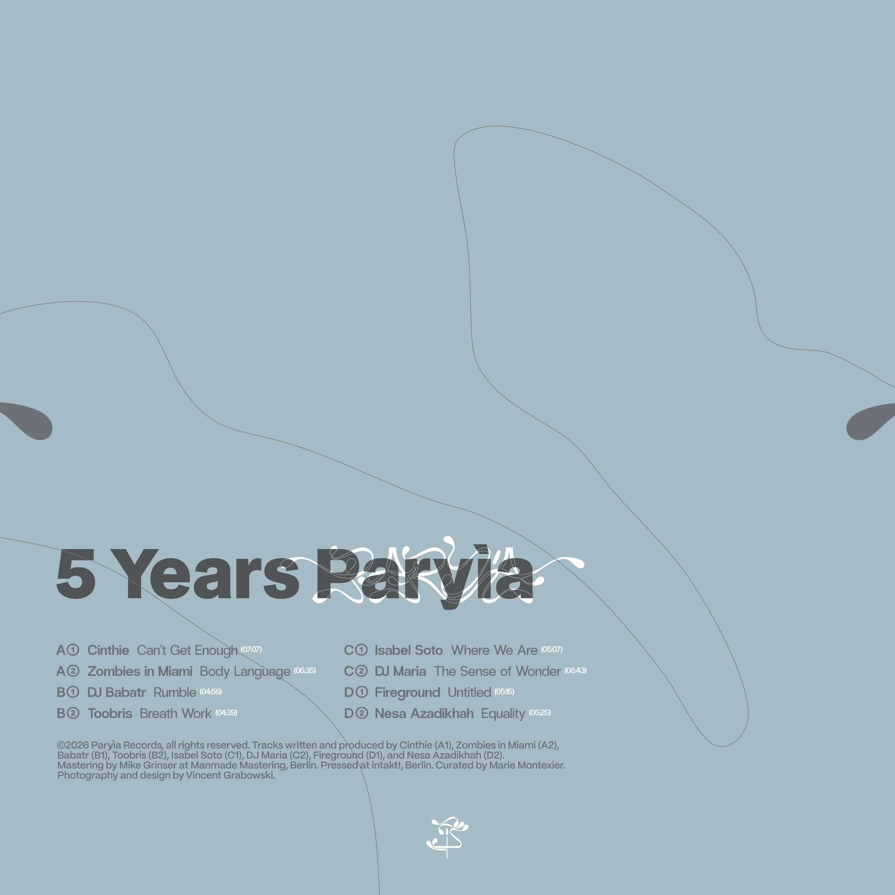 Isabel Soto, Nesa Azadikhah, ZiM - 5 Years Paryìa  (Compilation) 2x12" LP - Cinthie, Fireground, Toobris, DJ Babatr, DJ Maria,