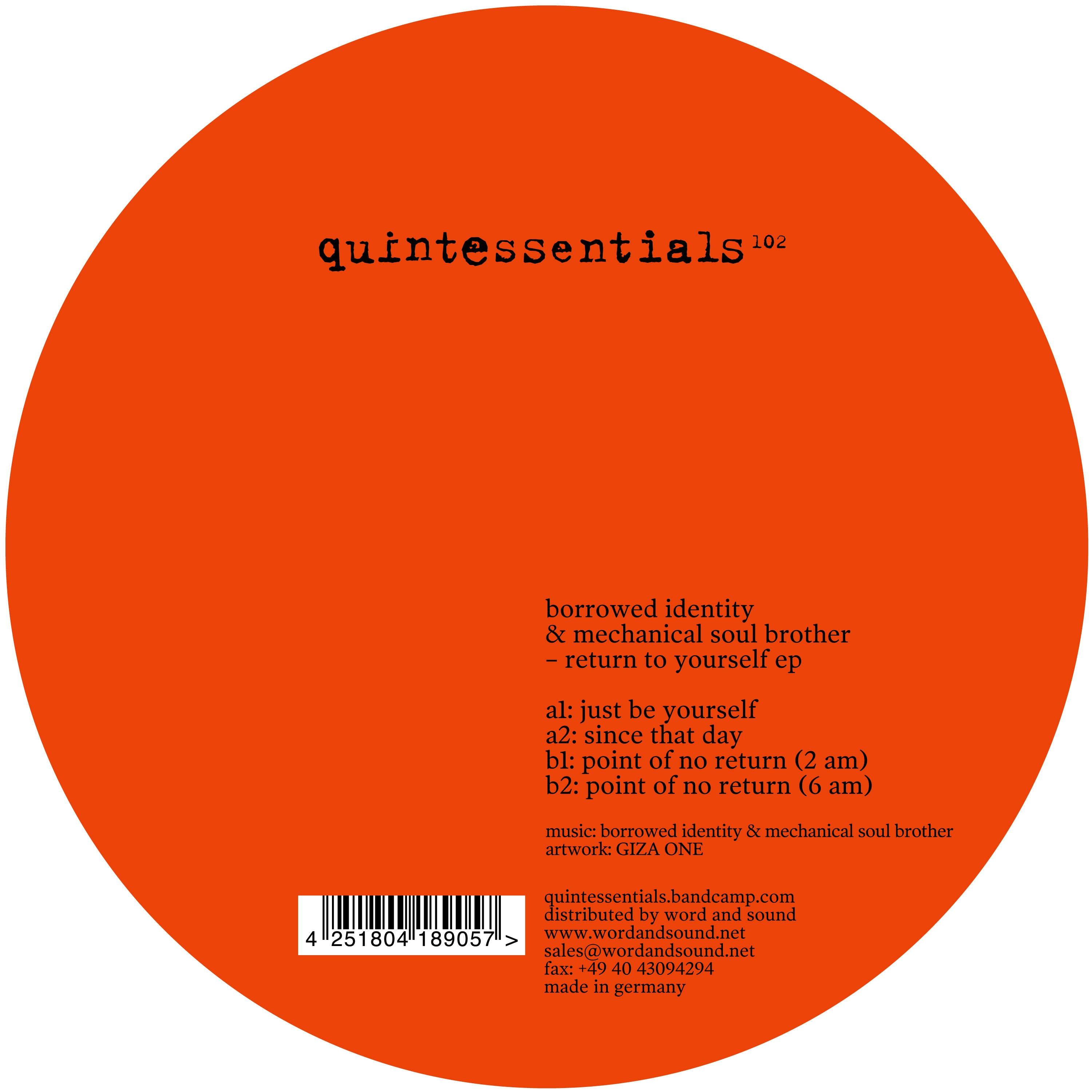 Return to yourself EP (limited coloured vinyl edition) - Borrowed Identity & Mechanical Soul Brother